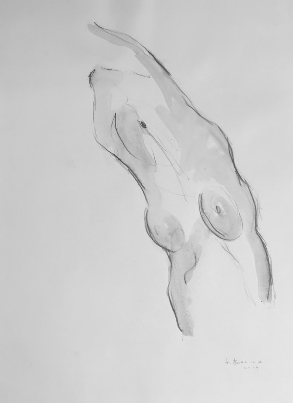 Nude Study I of II -[sold as pair] by Thomas Bucich