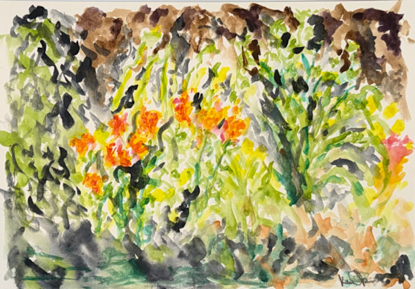 “Jan’s Garden” en plein air by Ken Opin, Image 1.