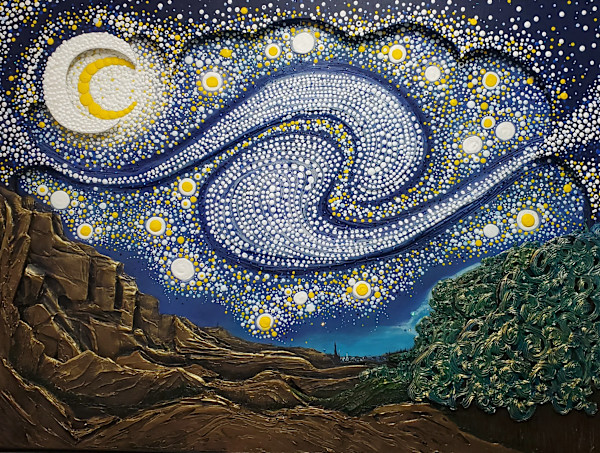 "Starry Night, the view from the asylum" by Juju Bartush, Image 5.
