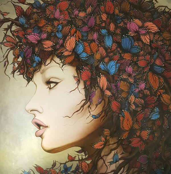 Butterfly Girl by Artbyjuju by Juju Bartush