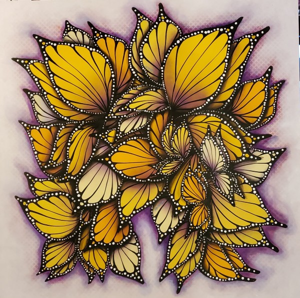 Butterfly Bouquet yellow by Juju Bartush, Artbyjuju by Juju Bartush