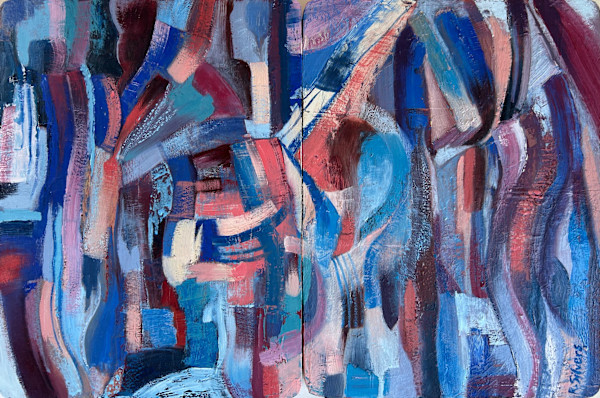Meditation In Blue (Diptych) by Rebecca Silvers, Image 1.