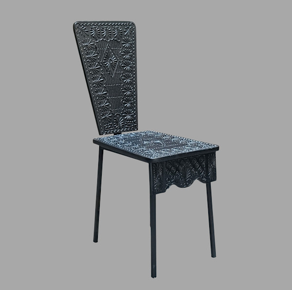 Small Chair in Carved Black Wood, Image 1.