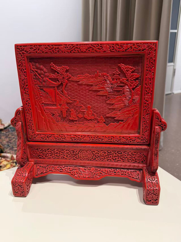 Carved Japanese Landscape Sculpture, Image 1.