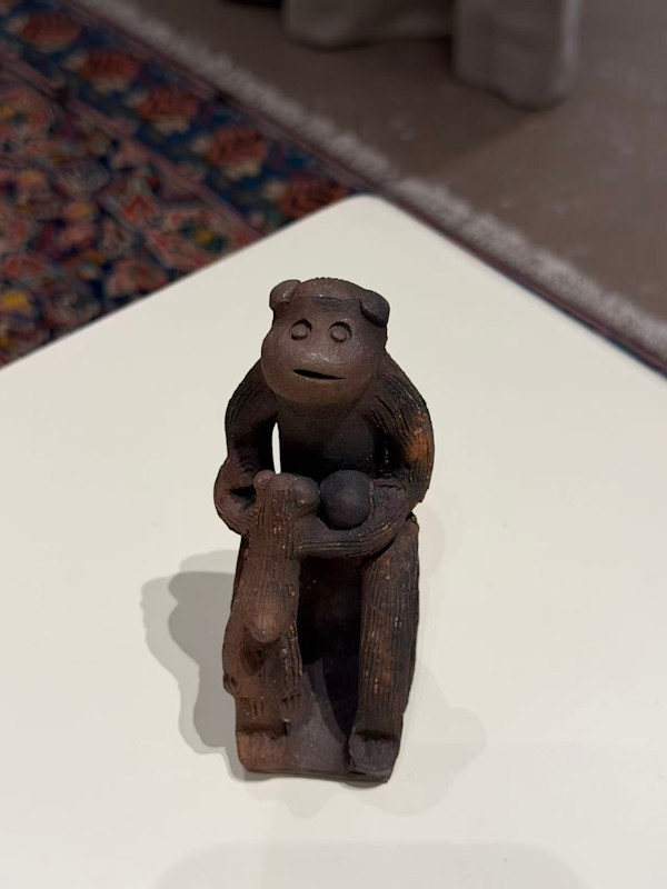 Carved Wooden Monkey Sculpture, Image 1.