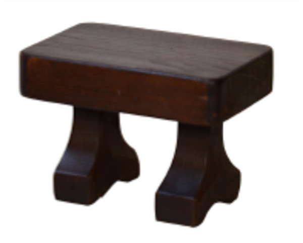 Little French Brutalist Wooden Stool, Image 1.