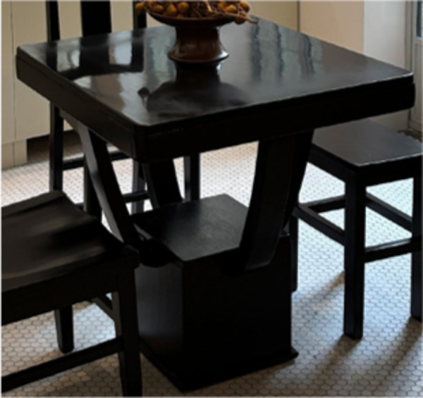Black Lacquered Dining Table, Image 1.