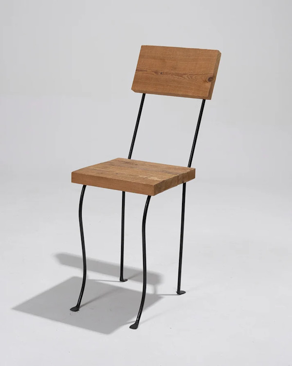 Wood & Metal Chair by Patrice Gruffaz, Image 1.