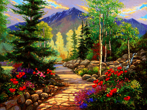 Alpine Mountain Garden by Schaefer/Miles Fine Art Inc. Kevin D. Miles & Wendy Sue Schaefer-Miles