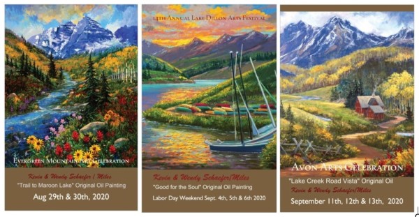 Collect all Three Posters Colorado Art Shows 2020 by Kevin D. Miles & Wendy Sue Schaefer Miles
