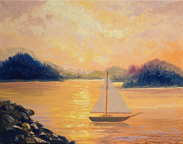 Sunset Sail by Schaefer/Miles Fine Art Inc. Kevin D. Miles & Wendy Sue Schaefer-Miles, Image 1.