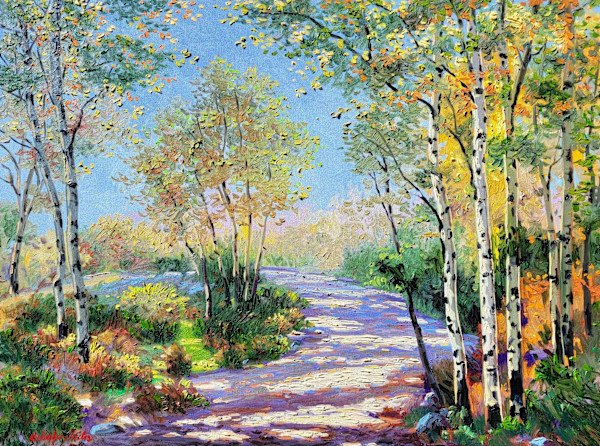 "Sweet Autumns Glow" Original Oil 30"x40" by Schaefer/Miles Fine Art Inc. Kevin D. Miles & Wendy Sue Schaefer-Miles