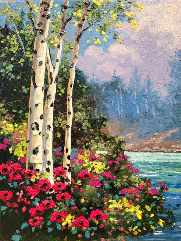 "Wildflowers Tapestry" Oil 14" x 11" by Schaefer/Miles Fine Art Inc. Kevin D. Miles & Wendy Sue Schaefer-Miles