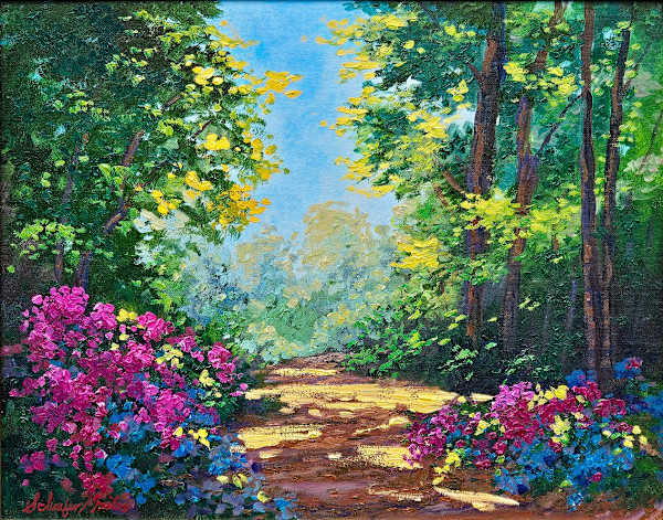 "Woodland Magic" Original Oil 16"x20" by Schaefer/Miles Fine Art Inc. Kevin D. Miles & Wendy Sue Schaefer-Miles, Image 1.