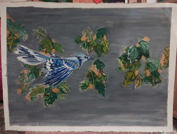 Works on Paper/ blue jay by Dierdra Michelle, Image 1.