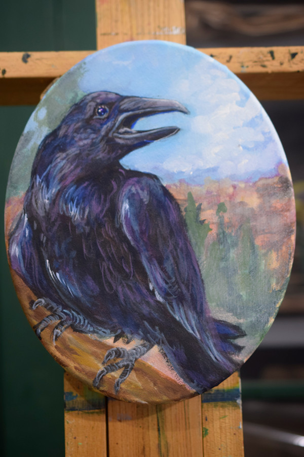 Oval Bird Series/ Raven by Dierdra Michelle, Image 1.