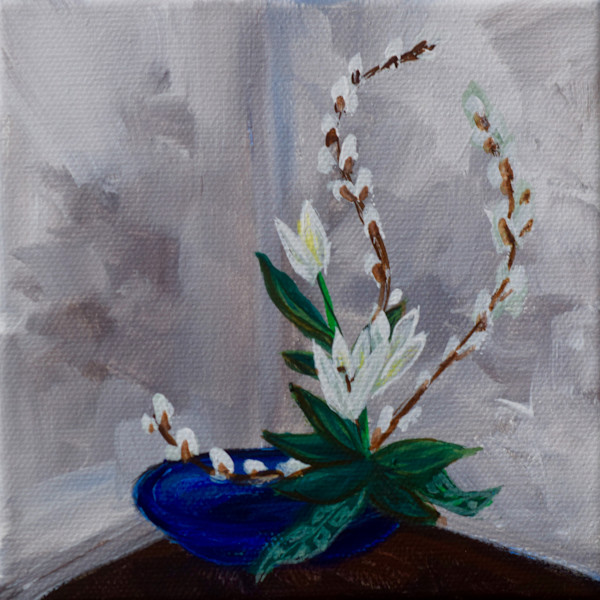 Ikebana White 5x5 by Dierdra Michelle, Image 1.