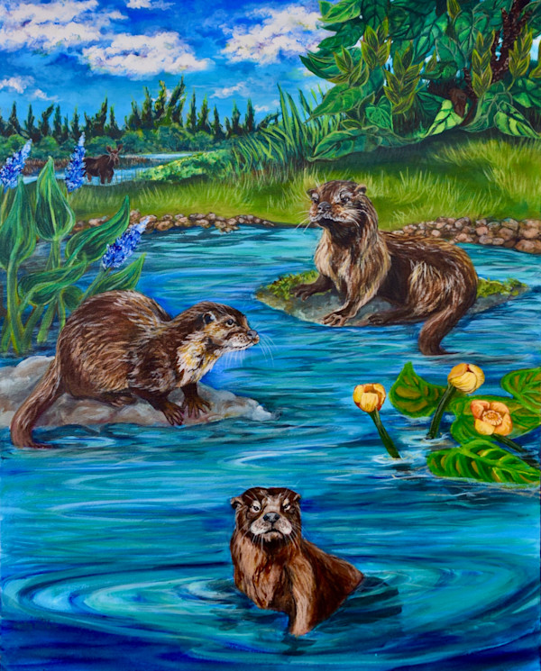 Take Me to the River, otters by Dierdra Michelle, Image 1.