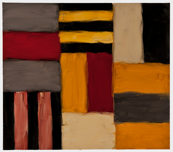 Cut Ground Black Yellow by Sean Scully, Image 1.