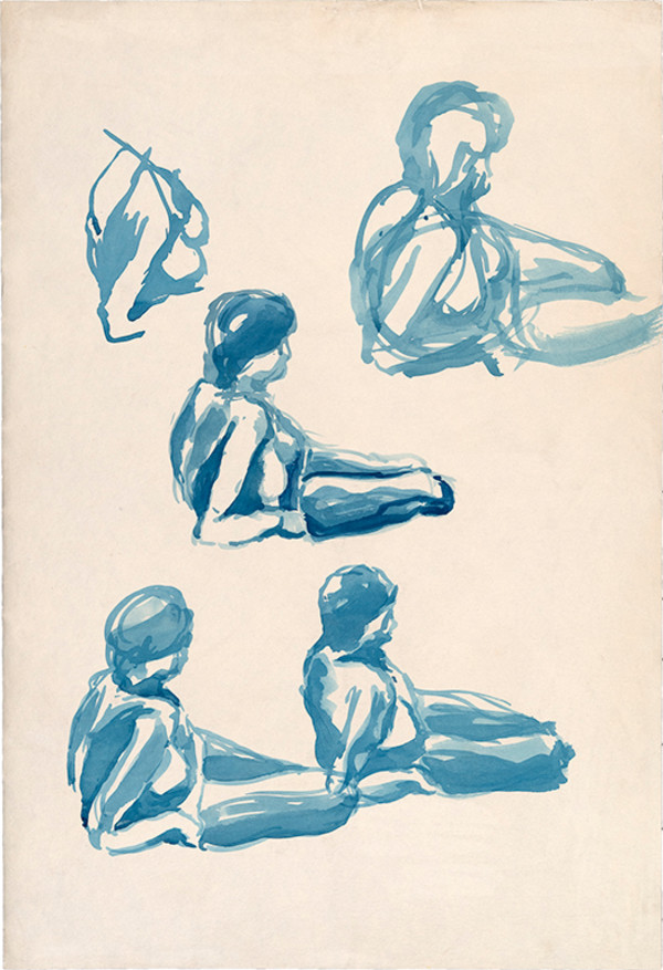 Reclining Blue Female Nudes by Sean Scully, Image 1.