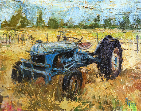 Blue Tractor by Donald Yatomi