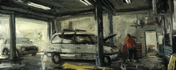 White Mazda in Garage by Donald Yatomi