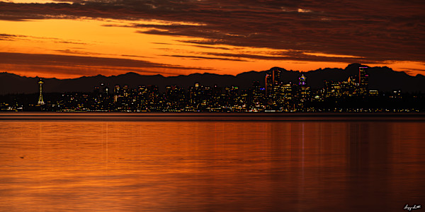 Seattle Skyline Sunrise #8500039 by Gregory Scott Studio, Image 1.