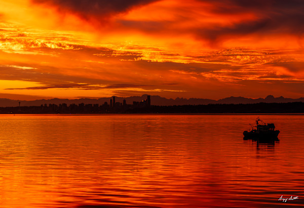Seattle Skyline Sunrise #8500074 by Gregory Scott Studio, Image 1.