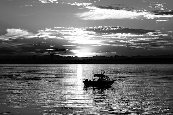 B&W Seattle Skyline Sunrise #8507972 by Gregory Scott Studio, Image 1.