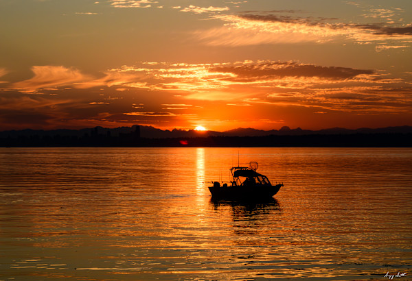 Sunrise Fishing Boat #8507972 by Gregory Scott Studio, Image 1.