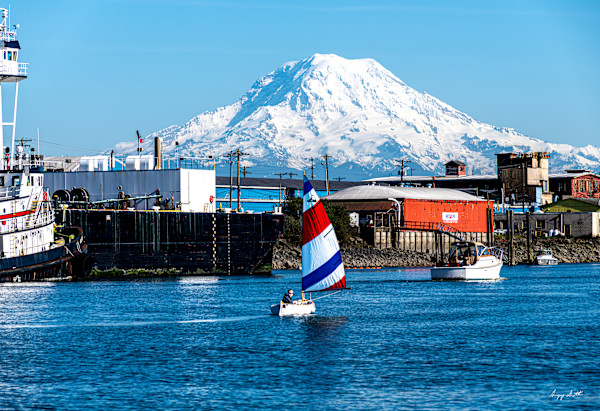 Thea Foss Waterway and Mt Rainier #8509216 by Gregory Scott Studio, Image 1.