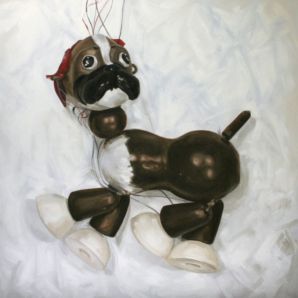 Bengo Boxer Dog, Pelham puppet by Yvonne East