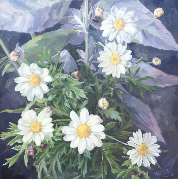 Daisies and budleah by Yvonne East