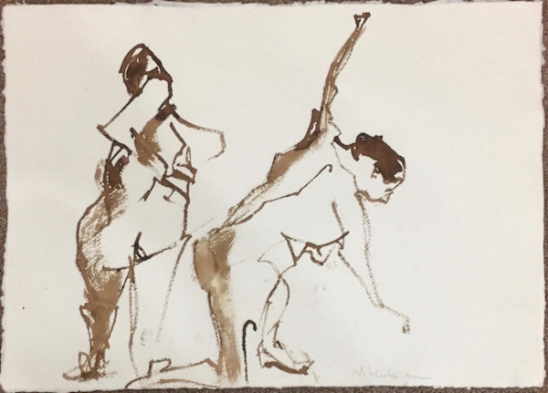 Two Figures (Twig Drawing) by Mimi Herbert, Image 1.