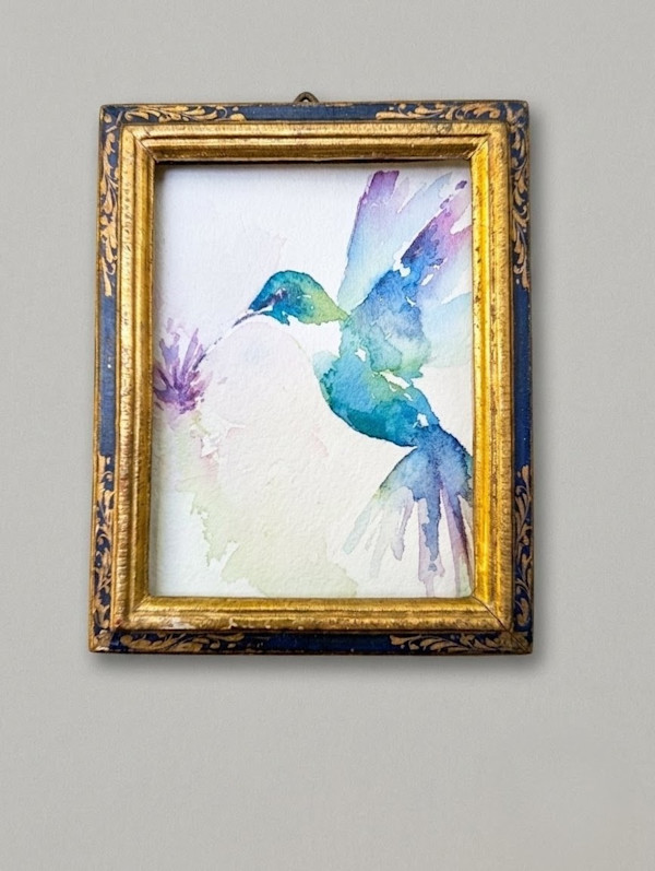 Hummingbird in Gold and Cobalt by María Ayllón, Image 1.
