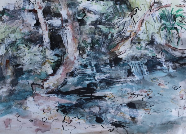 Secluded Creek Sketch by Lyn Laver-Ahmat