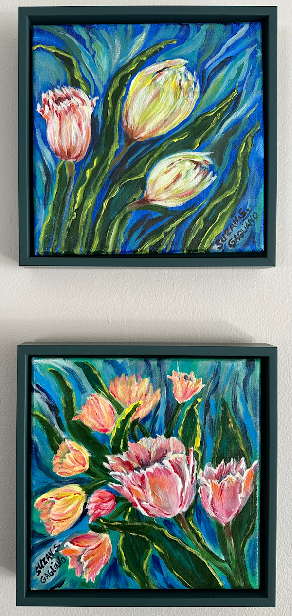 “Spring Tulips” and “Spring Tulips 2” by Suzan Gagliano, Image 1.
