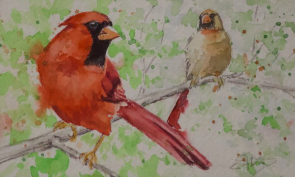 Cardinal Pair by Linda Eades Blackburn