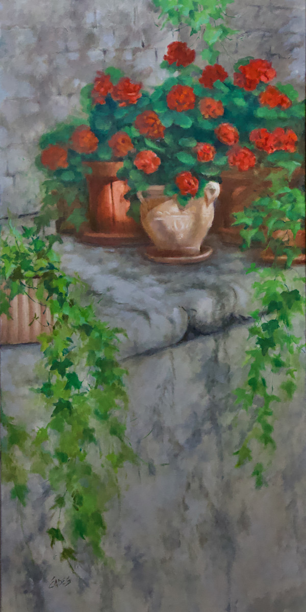 Geraniums and Ivy by Linda Eades Blackburn