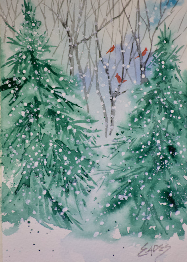 Holiday Snow WC by Linda Eades Blackburn, Image 1.