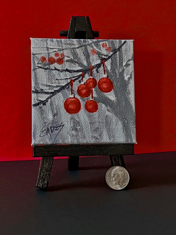 Red Ornaments Mini by Linda Eades Blackburn