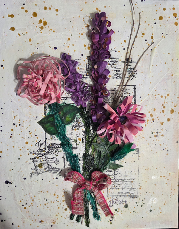Un petit bouquet des fleurs roses et violettes  (A Nosegay of Pink and Purple Flowers) by Toni Johnson, Image 1.