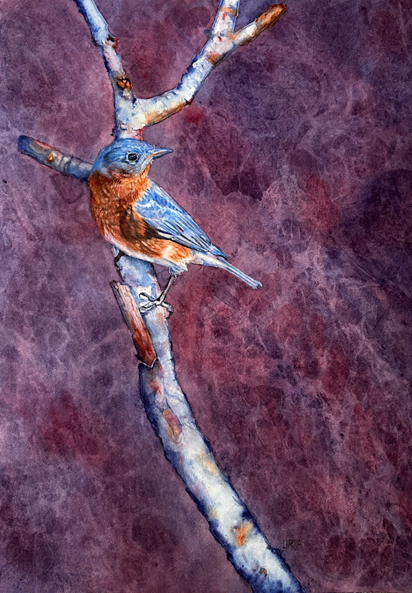Happiness Blue Bird by Jennifer Alexander Watercolors, Image 1.