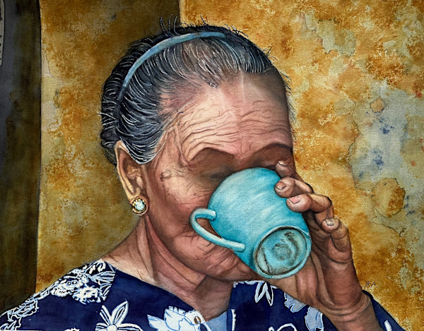Cyan Cup by Jennifer Alexander Watercolors, Image 1.