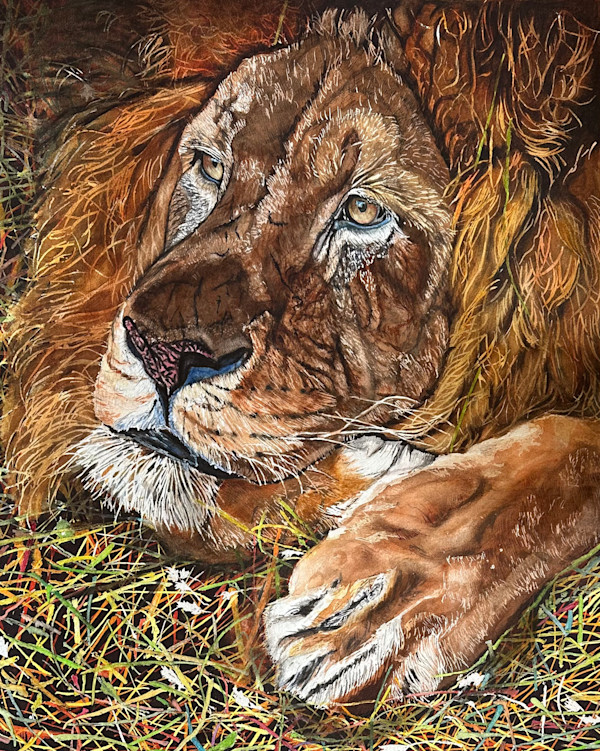 Lion by Jennifer Alexander Watercolors, Image 1.