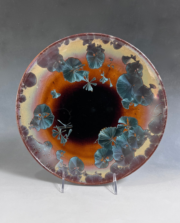 Orange with blue crystal plate by Nichole Vikdal