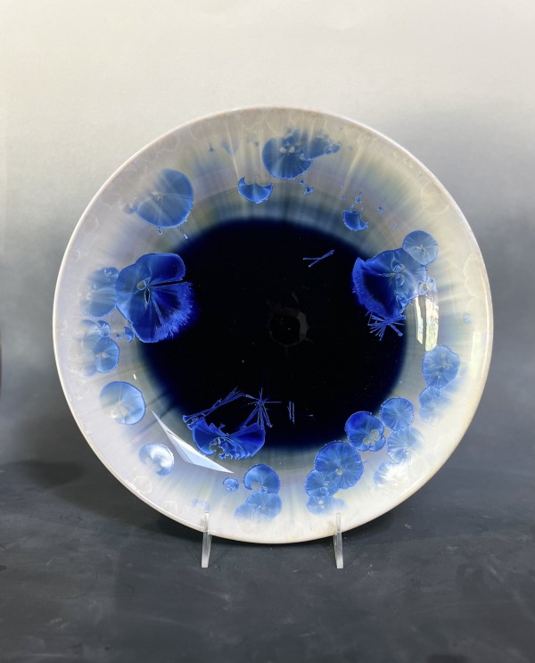 Blue with White Platter by Nichole Vikdal