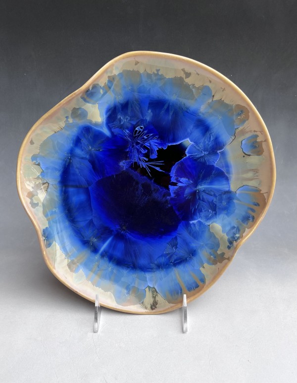 Blue and Brown Sculpture Plate by Nichole Vikdal