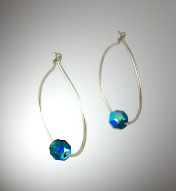 Hoops and Loops Vintage Czech Faceted Firepolish Beads with Aurora Borealis by Patricia C Vener