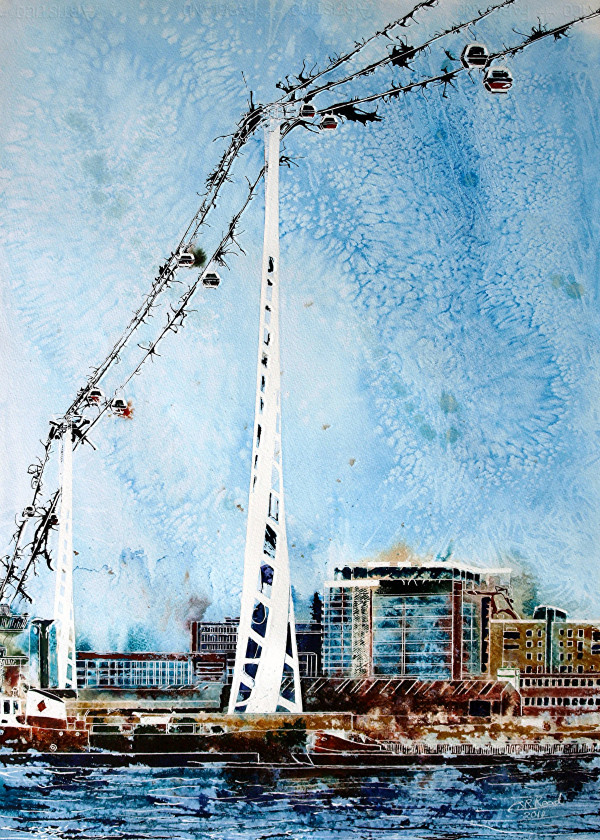 Flight over the Thames by Cathy Read